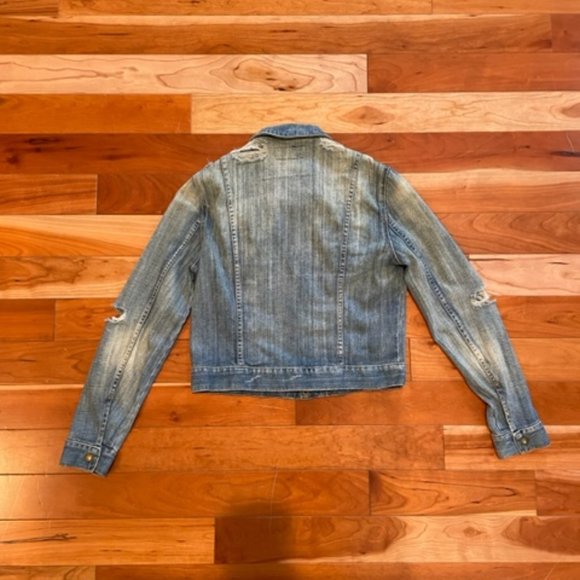 Current/Elliott The Snap Destressed Jean/Denim Jacket - Women's Size Medium - Picture 3 of 6